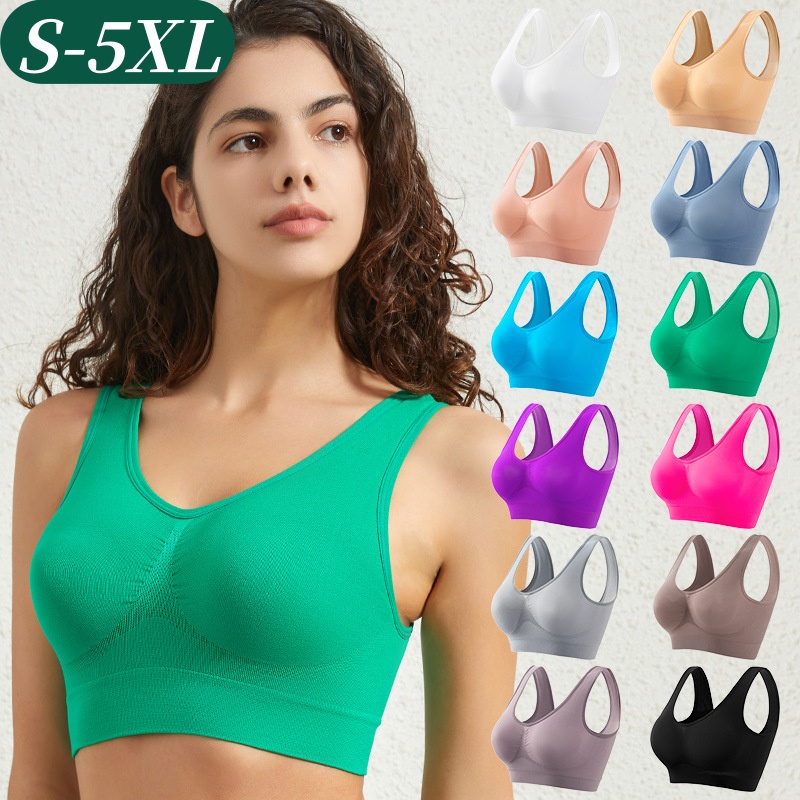 T Shirt Bra Seamless - Sutiã Esportivo Feminino Sem Costura Push-Up,