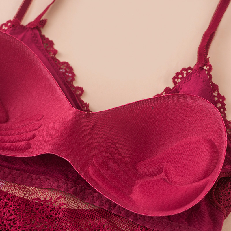 3D Sexy Lingerie Seamless Spor - Lace Bralette Set avaliação e preço